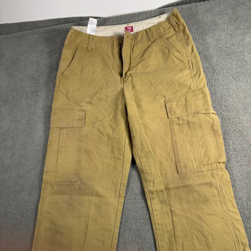 Levis XX Cargo Straight Leg Pants Tan Khaki Utility Workwear A7364-0001 W34 L32